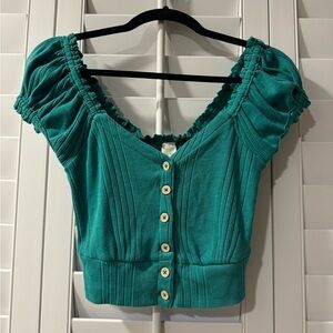 Free People  Buttoned Crop Top